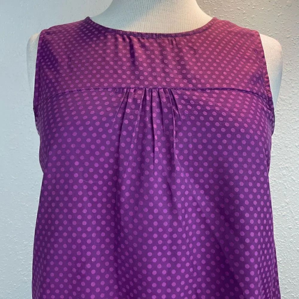 Pre-Owed Skies Are Blue Womens Purple Polka Dot Tank Top Size S